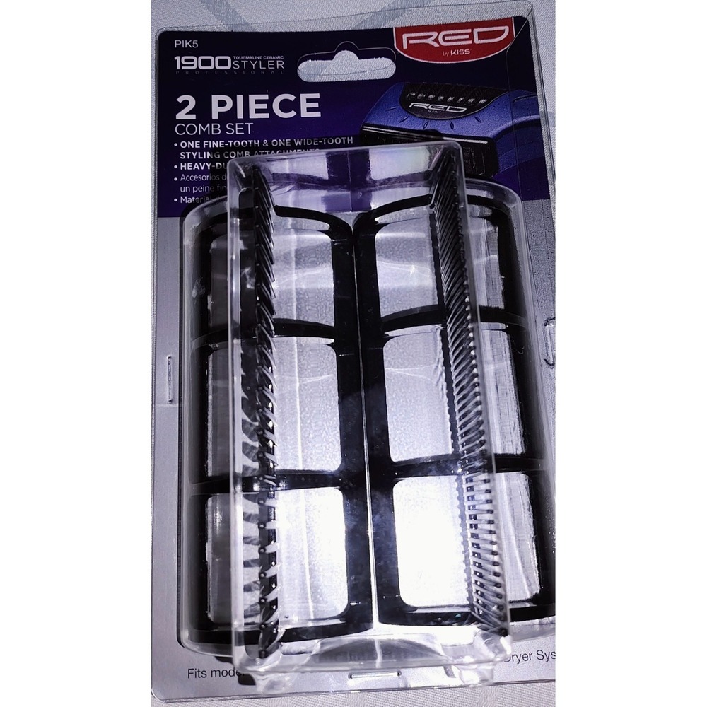 1900 Styler Blow Dryer 2 Piece Comb Attachments Set Red By Kiss NEW